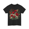 Wildflowers and Red Roses, Graphic T-Shirts for Women, Floral Shirt, Womens Short Sleeve, Ladies Graphic Tees #5129TTS