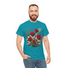 Wildflowers and Red Roses, Graphic T-Shirts for Women, Floral Shirt, Womens Short Sleeve, Ladies Graphic Tees #5129TTS