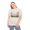 Wildflowers and White Roses, Graphic T-Shirts for Women, Floral Shirt, Womens Short Sleeve, Ladies Graphic Tees #5039TTS