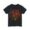 Wildflowers and Red Roses, Graphic T-Shirts for Women, Floral Shirt, Womens Short Sleeve, Ladies Graphic Tees #5131TTS
