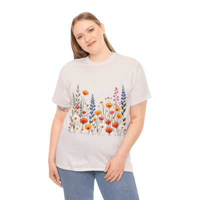 Wildflowers, Graphic T-Shirts for Women, Floral Shirt, Womens Short Sleeve, Ladies Graphic Tees #5110TTS