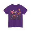 Wildflowers and Pink Roses, Graphic T-Shirts for Women, Floral Shirt, Womens Short Sleeve, Ladies Graphic Tees #5023TTS