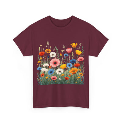 Wildflowers, Graphic T-Shirts for Women, Floral Shirt, Womens Short Sleeve, Ladies Graphic Tees #5108TTS