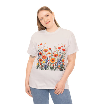 Wildflowers, Graphic T-Shirts for Women, Floral Shirt, Womens Short Sleeve, Ladies Graphic Tees #5105TTS