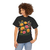 Wildflowers and Pink & Yellow Roses, Graphic T-Shirts for Women, Floral Shirt, Womens Short Sleeve, Ladies Graphic Tees #5142TTS