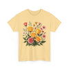 Wildflowers and Pink & Yellow Roses, Graphic T-Shirts for Women, Floral Shirt, Womens Short Sleeve, Ladies Graphic Tees #5137TTS