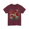 Wildflowers and Red Roses, Graphic T-Shirts for Women, Floral Shirt, Womens Short Sleeve, Ladies Graphic Tees #5129TTS
