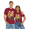 Wildflowers and Pink & Yellow Roses, Graphic T-Shirts for Women, Floral Shirt, Womens Short Sleeve, Ladies Graphic Tees #5136TTS