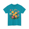 Wildflowers and Pink & Yellow Roses, Graphic T-Shirts for Women, Floral Shirt, Womens Short Sleeve, Ladies Graphic Tees #5137TTS