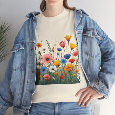 Wildflowers, Graphic T-Shirts for Women, Floral Shirt, Womens Short Sleeve, Ladies Graphic Tees #5108TTS