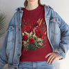 Wildflowers and Red Roses, Graphic T-Shirts for Women, Floral Shirt, Womens Short Sleeve, Ladies Graphic Tees #5129TTS