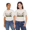Wildflowers and White Roses, Graphic T-Shirts for Women, Floral Shirt, Womens Short Sleeve, Ladies Graphic Tees #5039TTS