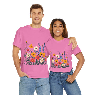 Wildflowers, Graphic T-Shirts for Women, Floral Shirt, Womens Short Sleeve, Ladies Graphic Tees #5111TTS