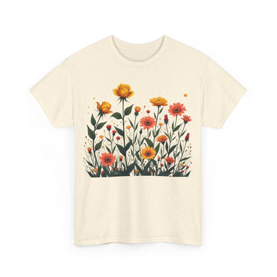 Wildflowers and Yellow Roses, Graphic T-Shirts for Women, Floral Shirt, Womens Short Sleeve, Ladies Graphic Tees #5026TTS