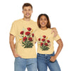 Wildflowers and Red Roses, Graphic T-Shirts for Women, Floral Shirt, Womens Short Sleeve, Ladies Graphic Tees #5128TTS
