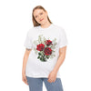 Wildflowers and Red Roses, Graphic T-Shirts for Women, Floral Shirt, Womens Short Sleeve, Ladies Graphic Tees #5127TTS