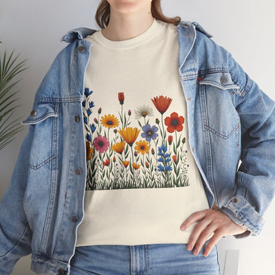 Wildflowers, Graphic T-Shirts for Women, Floral Shirt, Womens Short Sleeve, Ladies Graphic Tees #5116TTS