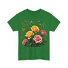 Wildflowers and Pink & Yellow Roses, Graphic T-Shirts for Women, Floral Shirt, Womens Short Sleeve, Ladies Graphic Tees #5149TTS
