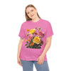 Wildflowers and Pink & Yellow Roses, Graphic T-Shirts for Women, Floral Shirt, Womens Short Sleeve, Ladies Graphic Tees #5148TTS