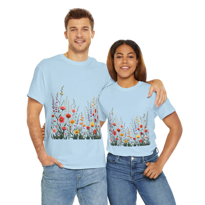 Wildflowers, Graphic T-Shirts for Women, Floral Shirt, Womens Short Sleeve, Ladies Graphic Tees #5104TTS