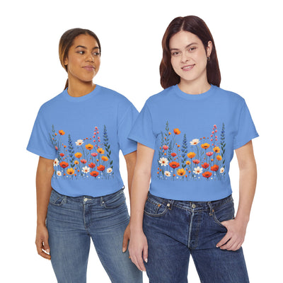 Wildflowers, Graphic T-Shirts for Women, Floral Shirt, Womens Short Sleeve, Ladies Graphic Tees #5110TTS