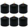 MISSYO 6 Pack Black 3x3 Inches Pillar Candles for Halloween, 36 Hour Long Burning Unscented Column Candles, Dripless and Smokeless Candles for Home Weddings Restaurant Spa Church and Emergency