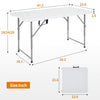 BestOffice Camping Folding 6 Foot Plastic Table, White