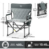 TIMBER RIDGE Heavy Duty Camping Chair with Compact Size, Portable Directors Chair with Side Table and Pocket for Camping, Lawn, Sports and Fishing, Supports Up to 400lbs, Grey 2 Pack