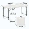 Nazhura 4 Foot Foldable/Folding Table Heavy Duty, Durable and Portable for Dining Picnic and Party (White, 4 Foot Table Cloth Included)