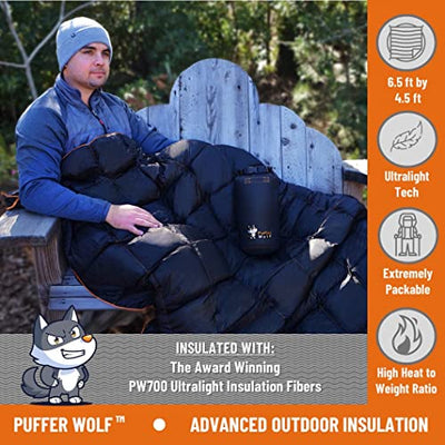 80” x 54 Extra Large Double Insulated Outdoor Camping & Picnic Blanket.Double Puffy, Warm, Packable, Weatherproof, Durable, and Lightweight