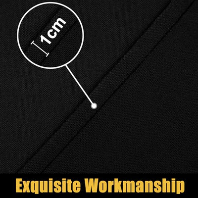 smiry Rectangle Picnic Table Cloth, Waterproof Elastic Fitted Tablecloths for 4 Foot Tables, Washable Polyester Table Cover for Camping, Indoor and Outdoor (Black, 30"x48")