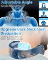 Neck Fan Air Conditioner,Personal Cooling Device,Neck Air Conditioners Portable Neck AC Rechargeable Battery Powered,USB Silent Headphones Round Leafless Necklace Fan for Women Men Adults Kids Blue