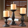 Hosley Set of 3 Resin Pillar Candle Holders 8 Inches 6 Inches and 4.5 Inches High Ideal for LED and Pillar Candles Gifts for Weddings Party Home Spa Reiki Aromatherapy Votive Candle Gardens O3