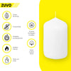 Large Pillar Candles, unscented Candles White unscented Long Burning Pillar Candles for Spa, Home, Restaurants, Church - Bulk Slow Burning Pillar Candles 3 Inches - (Pack of 10) by Zuvo