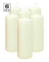 HYOOLA Ivory Pillar Candles 3x8 Inch - Unscented Pillar Candles - 6-Pack - European Made