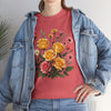 Wildflowers and Pink & Yellow Roses, Graphic T-Shirts for Women, Floral Shirt, Womens Short Sleeve, Ladies Graphic Tees #5137TTS