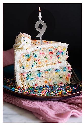 The Metal Magician Aluminum Birthday Candles, Silver Birthday Candles, 10 Birthday Candle Pack, Birthday Candles for Cake, Aesthetic Candles, Sparkler Candles for Birthday Cake, Birthdate Candle Set