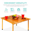 Best Choice Products 28x28in Foldable Indoor Outdoor All-Purpose Portable Wooden Table for Picnics, Camping, Beach, Tailgating, Patio, Kitchen, Living Room w/Carrying Case - Brown