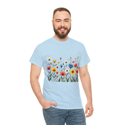 Wildflowers, Graphic T-Shirts for Women, Floral Shirt, Womens Short Sleeve, Ladies Graphic Tees #5114TTS