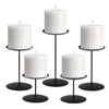 NiceAI Candle Holders for Pillar Candles Fireplace Candelabra Modern Iron Candlesticks Table Centerpiece Home Decoration Wedding Sturdy Set of 5 Black