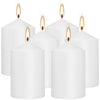 White Pillar Candles - Set of 6-3" x 6" Dripless Unscented Candles in White for Home Decor, Relaxation & All Occasions