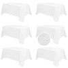 Fixwal White Table Cloth Rectangle, 6pcs 90x132 Tablecloth for 8 Ft Rectangle Tables, Waterproof and Wrinkle Resistant, Washable, Wedding Party Dining Banquet Decoration