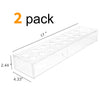 2 Pack Clear Acrylic Vase for Flowers, 17 Inch Long Rectangular Vase with 18 Holes, Low Floral Modern Vases for Centerpieces for Wedding Table and Dinning Room