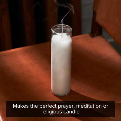 Simply Soson 2x8 inch White Devotional Candles in Glass Jar - 3 Pack - 90 Hours – Prayer Candle - Tall Pillar Candles for Religious, Memorials, Party Decor