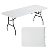 Hkeli 6 FT Folding Table Heavy Duty Plastic Indoor Outdoor Portable Fold Up Party Dining Table Utility Camping Table Hold Up to 500 LBS White