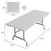 6ft Plastic Folding Table, Outdoor Indoor Portable for Camping, Party, Picnic w/Handle, Lock - White