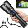 Flashlights High Lumens Rechargeable, 990000LM Super Bright Flashlight, Adjustable Tactical Flashlight, 5Mode Flash Light High Powered, Waterproof LED Flashlight for Camping, Hiking, Home, Emergencies