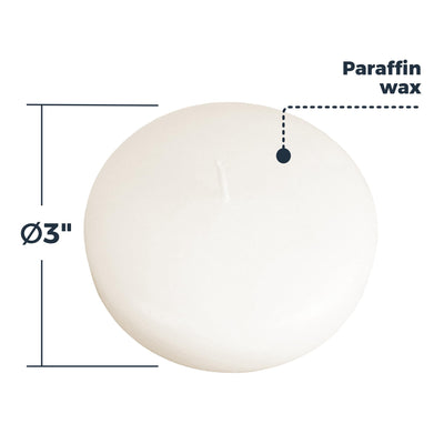 102 Pack 8-9 Hour 3" White Floating Candles for Wedding, Unscented Dripless Wax Candles, Smokeless Candle, Perfect for Cylinder Vases, Centerpieces at Wedding, Pools, and Home