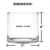 CYS Excel Clear Glass Cylinder Flower Vase (H:6" D:7") | Glass Vase Centerpieces Hurricane Floating Candle Holder Vase