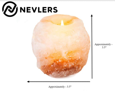 Nevlers 6 Pack Pure Himalayan Salt Candle Holders |2.5lbs Natural Himalayan Salt Tea Candle Holder | Hand Crafted Himalayan Tealight Holders | Salt Candle Holder for Decor | Salt Lamp Tealight Holders